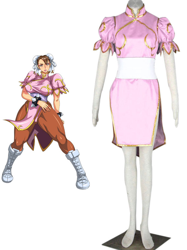 Street Fighter Chun-Li Pink Cosplay Costume